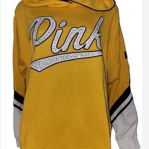 PINK Victoria's Secret Yellow and Black Kids Hoodie